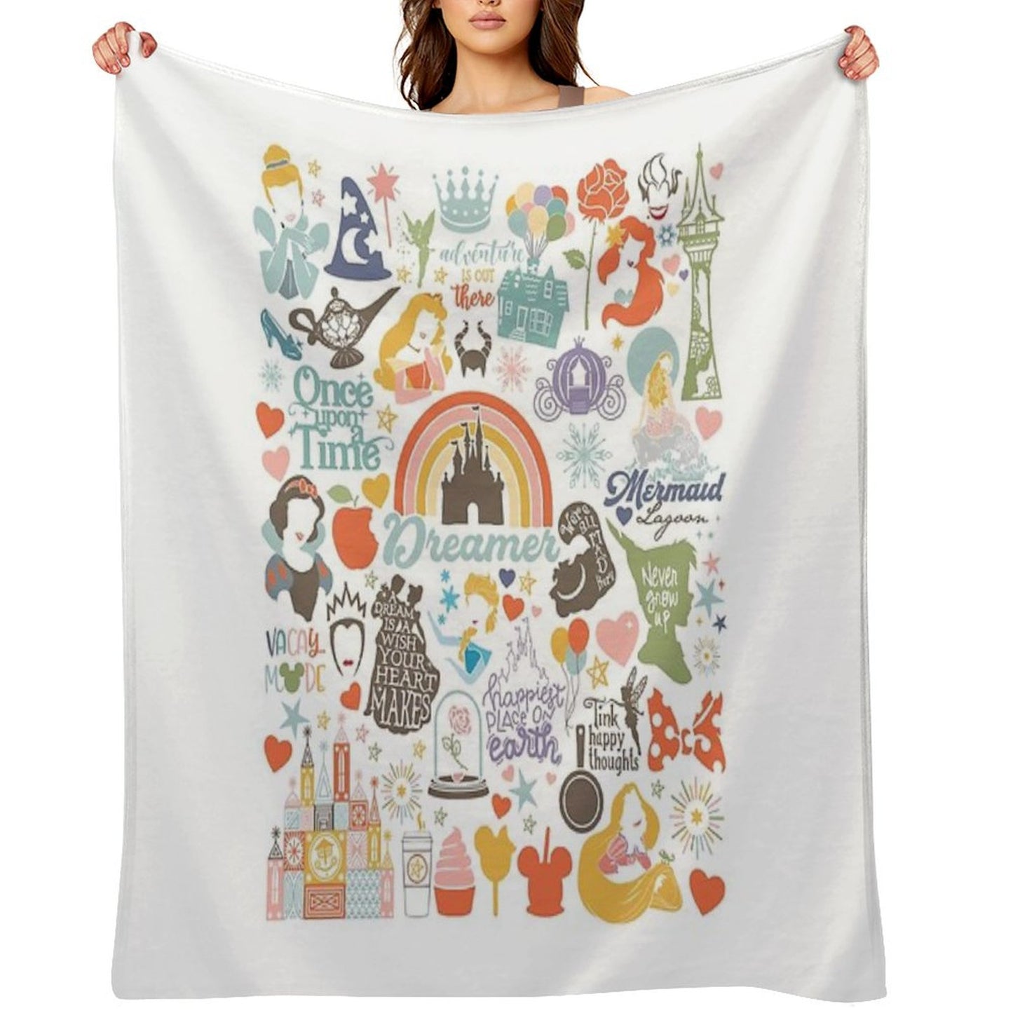 Vacay Inspired Vacation Graphic Tee Throw Blanket