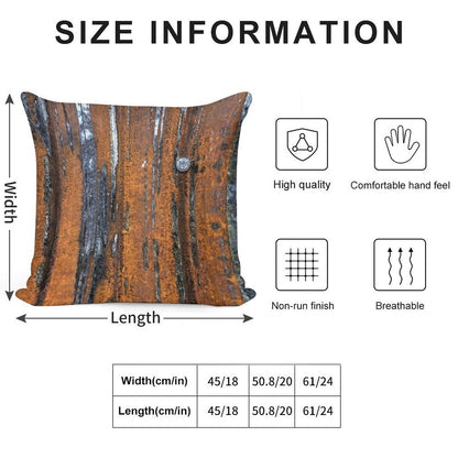 Rust Soft Short Plush Fabric Throw Pillow