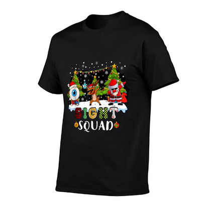 Christmas Sight Squad Santa Reindeer Dabbing Optometrist  Oversized Silhouette T-Shirt