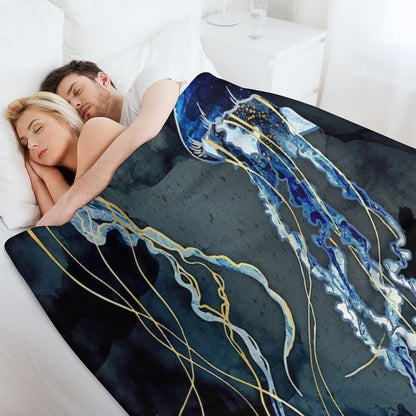 Metallic Ocean III Throw Blanket