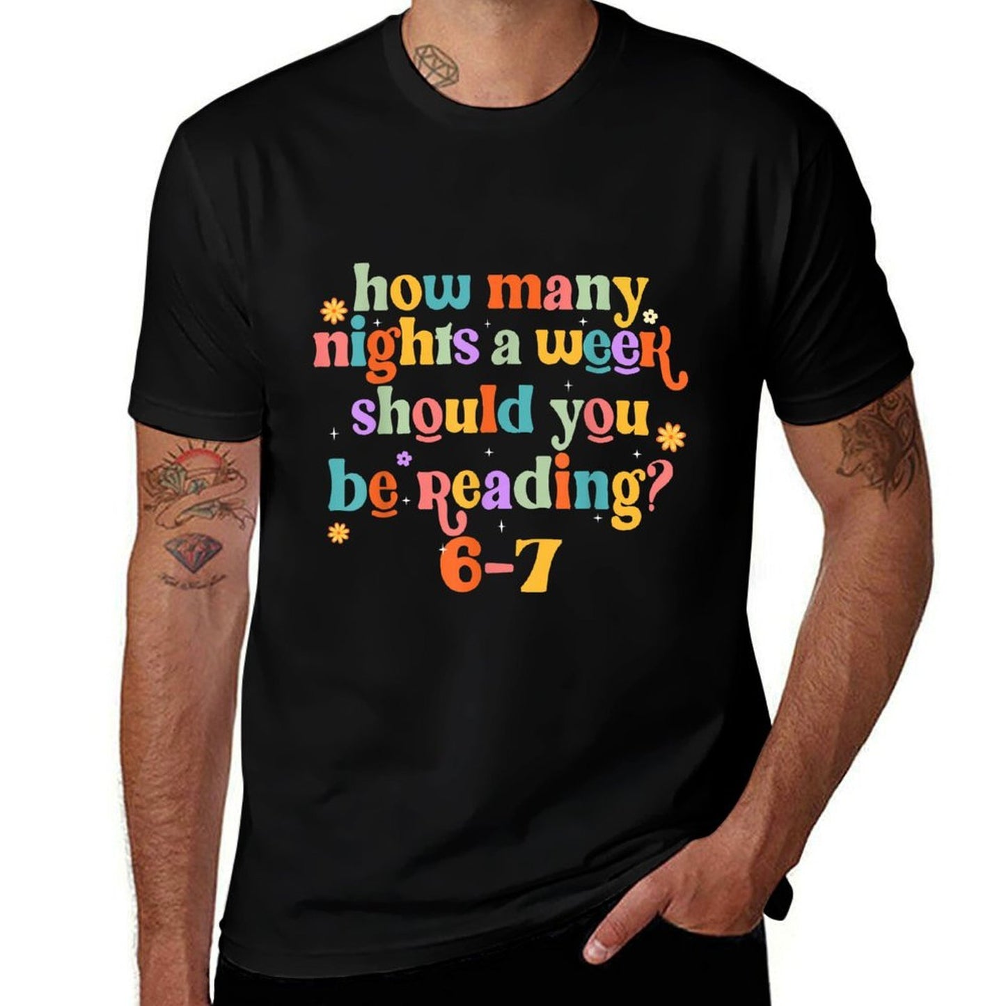 Funny Six Seven 6 7 Meme Teacher Design Reading 6-7 Teacher  Slim-fit Cut T-Shirt