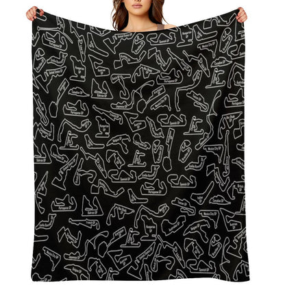Race Circuits - Pattern Throw Blanket