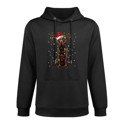 Chocolate Lab Labrador Christmas Tree Light Pajama Dog Xmas Durable Construction Hoodie