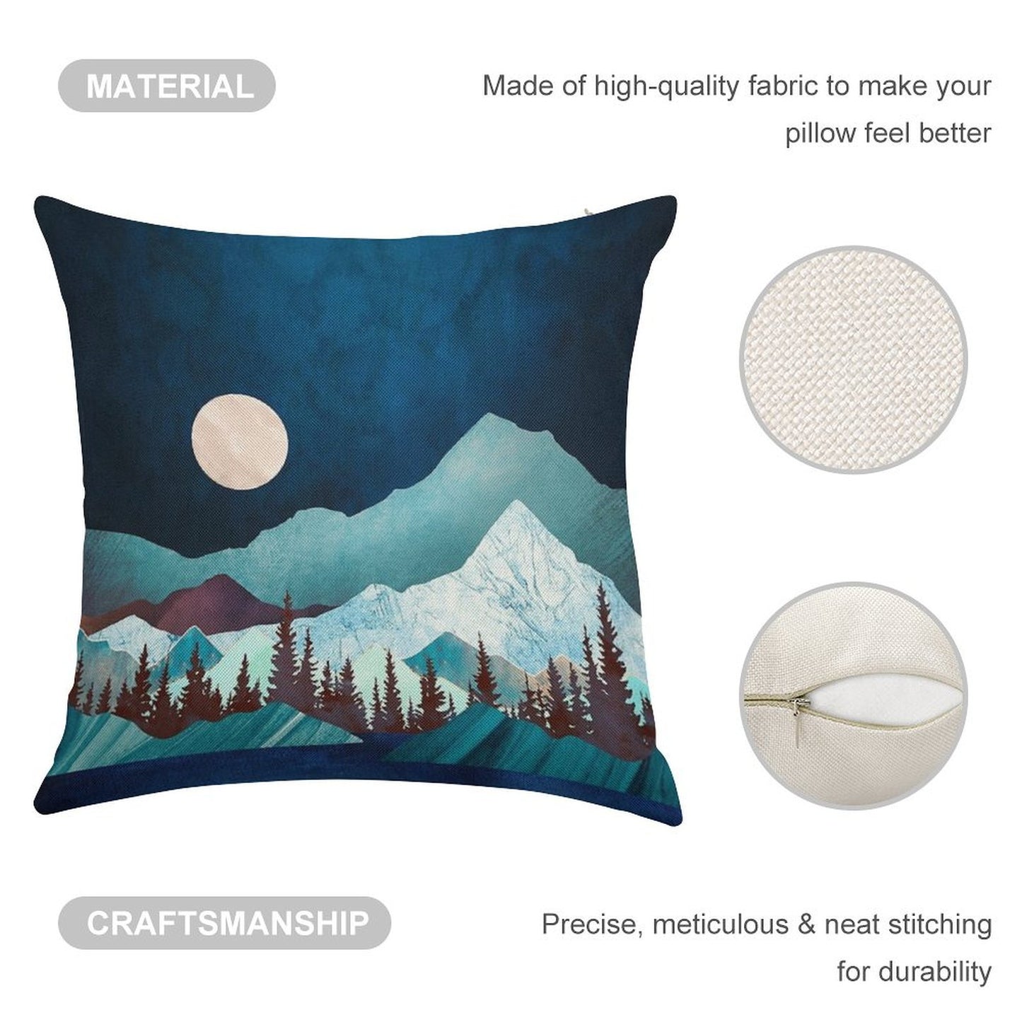 Moon Bay Linen Throw Pillow Cover