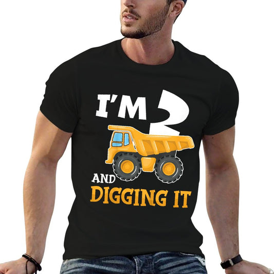 Two 2yr 2th Birthday Construction Boy 2 Years Old T-Shirt