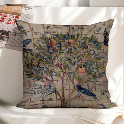 William Morris Kelmscott Trellis Embroidery Linen Throw Pillow Cover