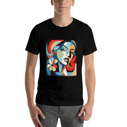 Abstract Woman Face Art Illustration Graphic Designs  Easy-care T-Shirt
