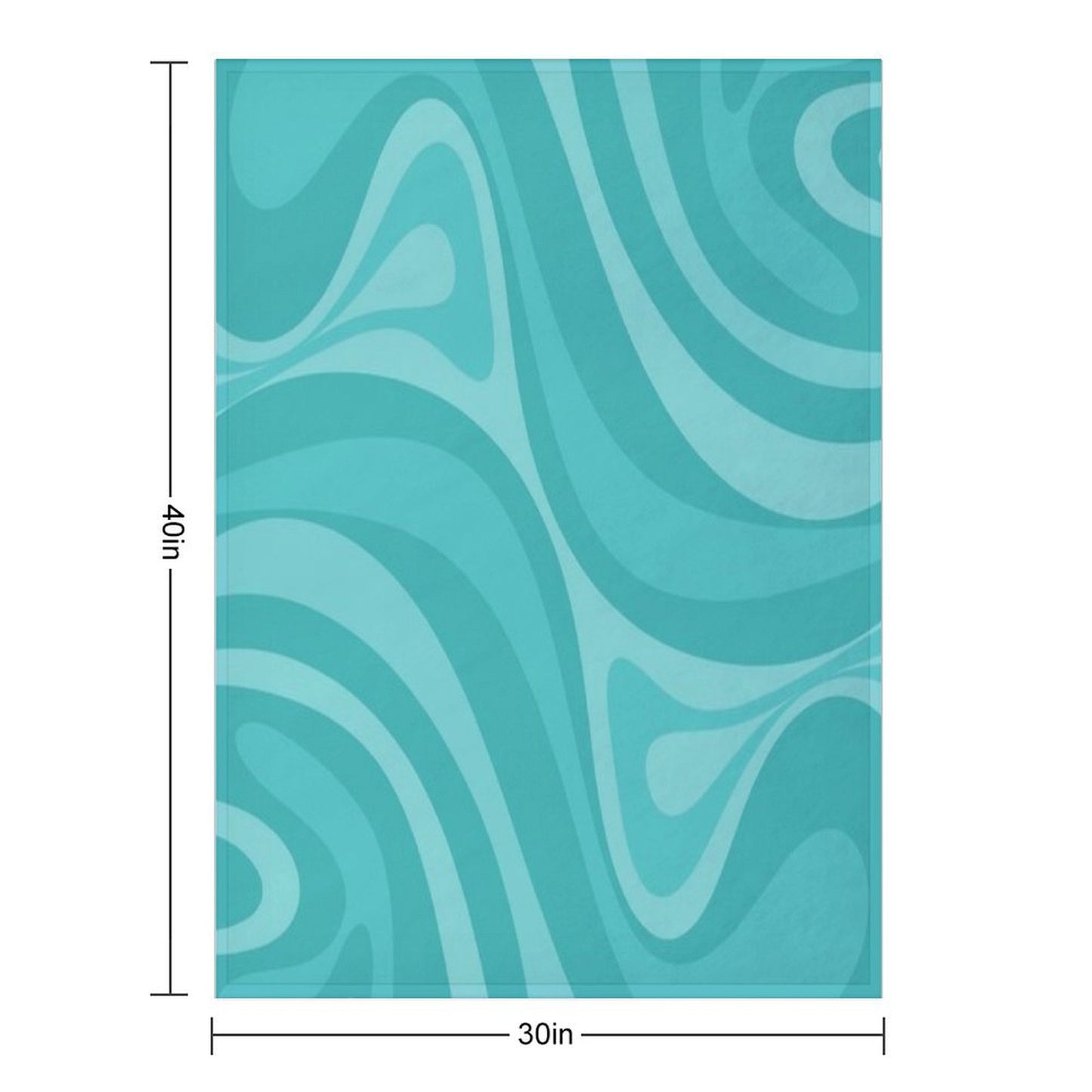 New Groove Retro Liquid Swirl Abstract Pattern in Turquoise Teal Throw Blanket