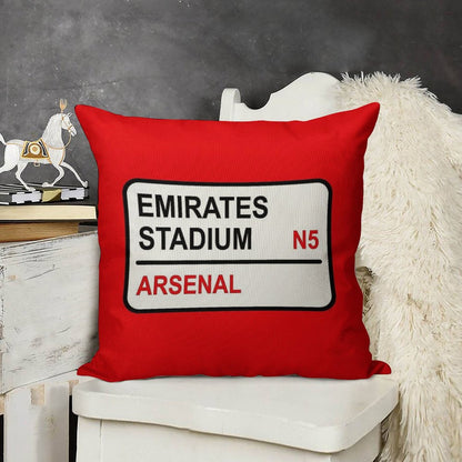 Emirates Stadium Football Sign Linen Throw Pillow Cover
