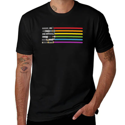 Lightsaber Rainbow  Heathered Texture T-Shirt