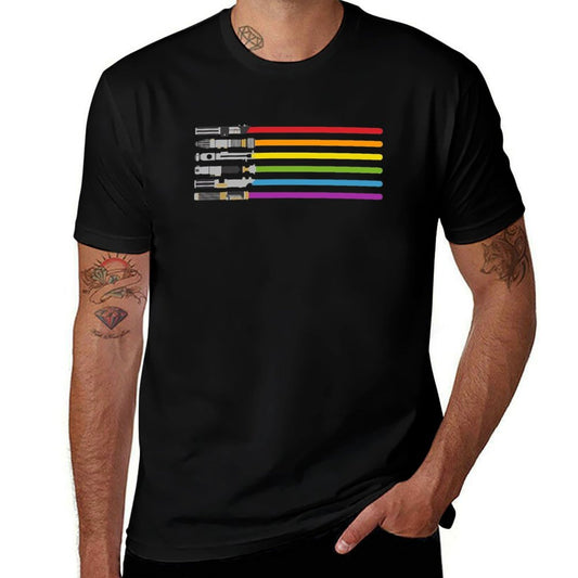 Lightsaber Rainbow  Heathered Texture T-Shirt