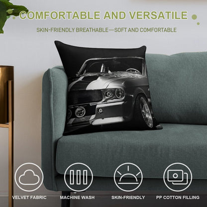 1967 Ford Mustang Shelby GT 500 Soft High-Density Material Throw Pillow