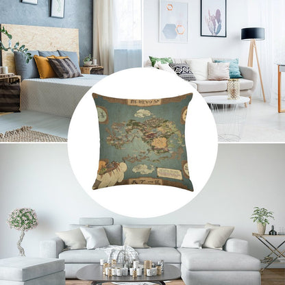 Avatar The Last Airbender Map Linen Throw Pillow Cover