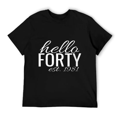 Womens 40th Birthday Gifts Hello Forty Hello 40 Est. 1981  Eco-friendly Material T-Shirt