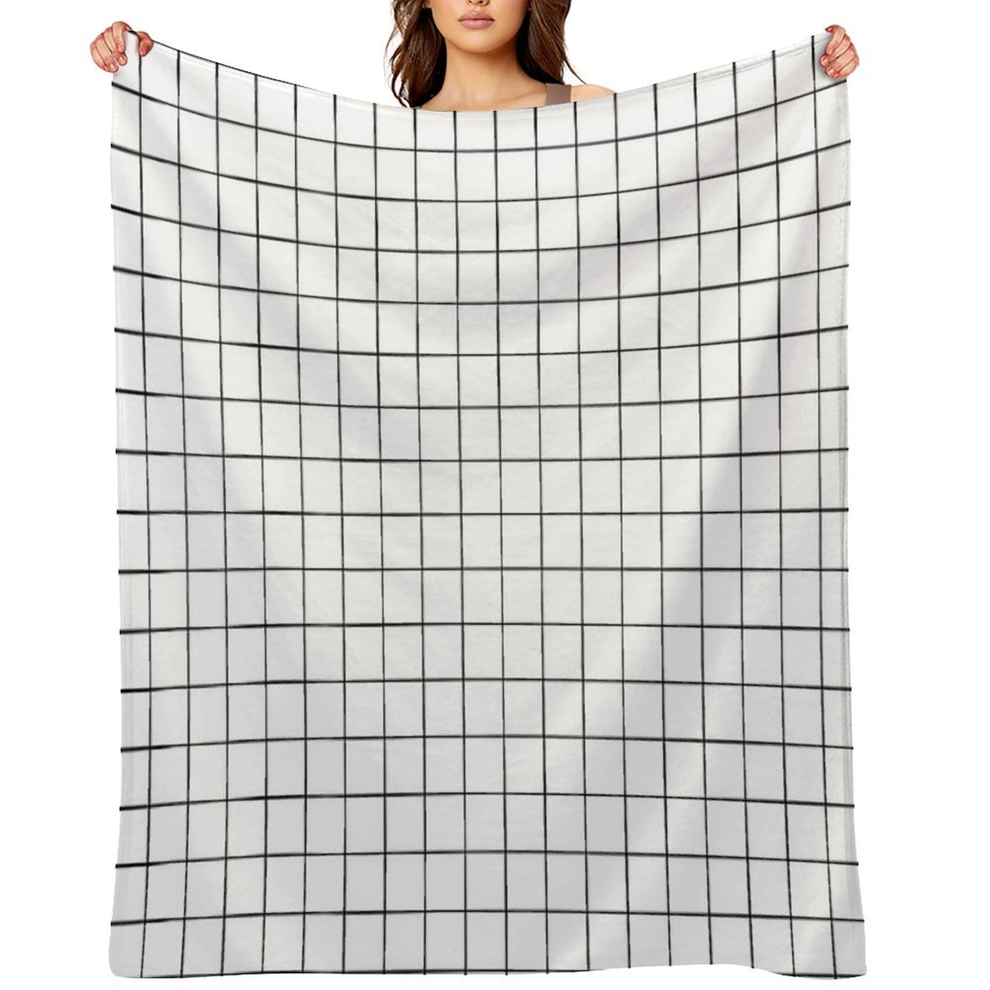 White Grid Throw Blanket