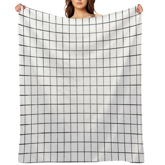 White Grid Throw Blanket