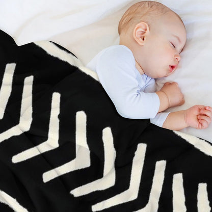 African Mud Cloth Black And White Throw Blanket
