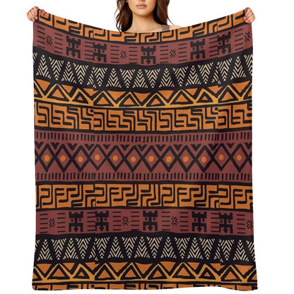African Tribal Mudcloth Pattern Throw Blanket