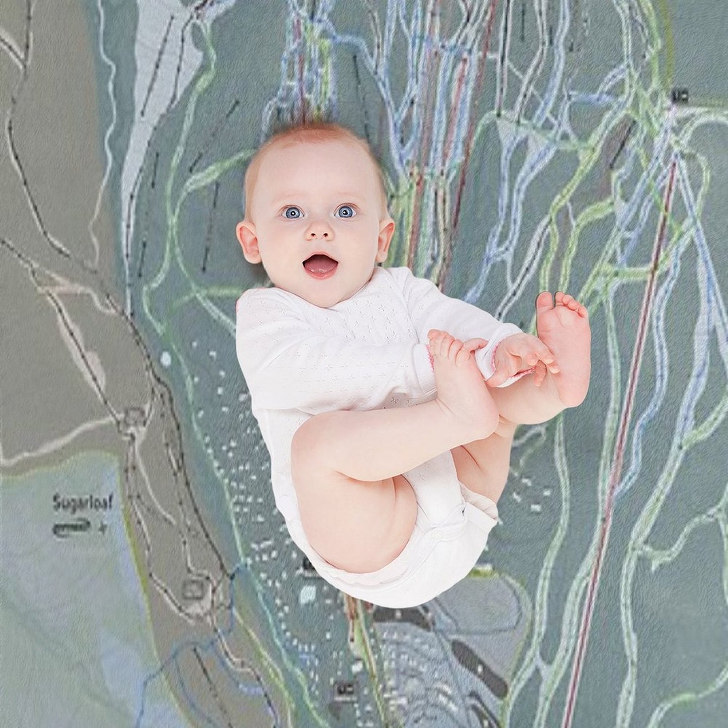 Sugarloaf Resort Trail Map Throw Blanket