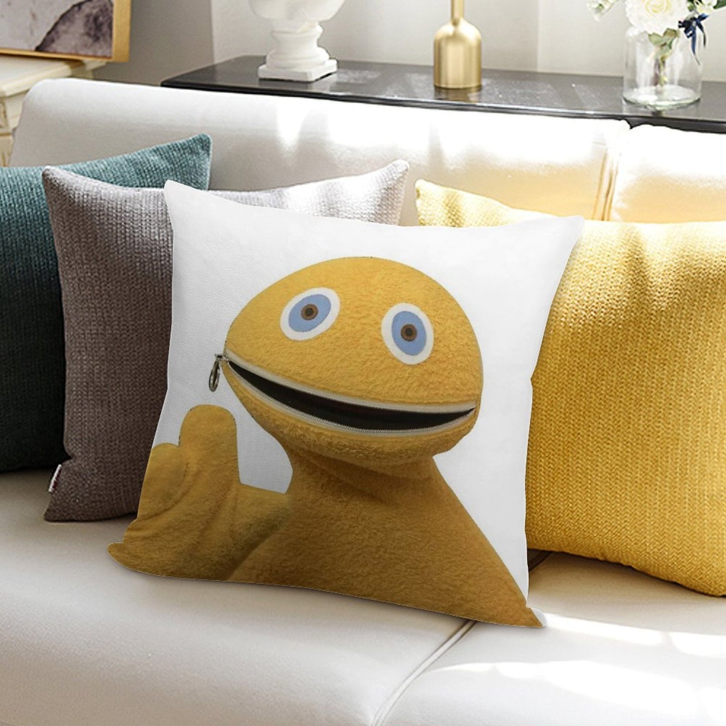Rainbow Zippy Big Mouth - Zippy from Rainbow - Classic UK - Zippy T-shirt - Zippy T Shirt - Zippy The Legend Soft Easy Maintenance Throw Pillow