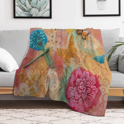 Magical Garden of Metamorphosis Throw Blanket