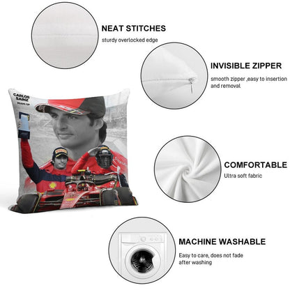 CARLOS SAINZ - 2022 MIAMI GP Soft Skin-Friendly Throw Pillow
