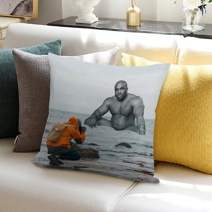 Taking A Photo of Barry Wood Soft Luxury Feel Throw Pillow
