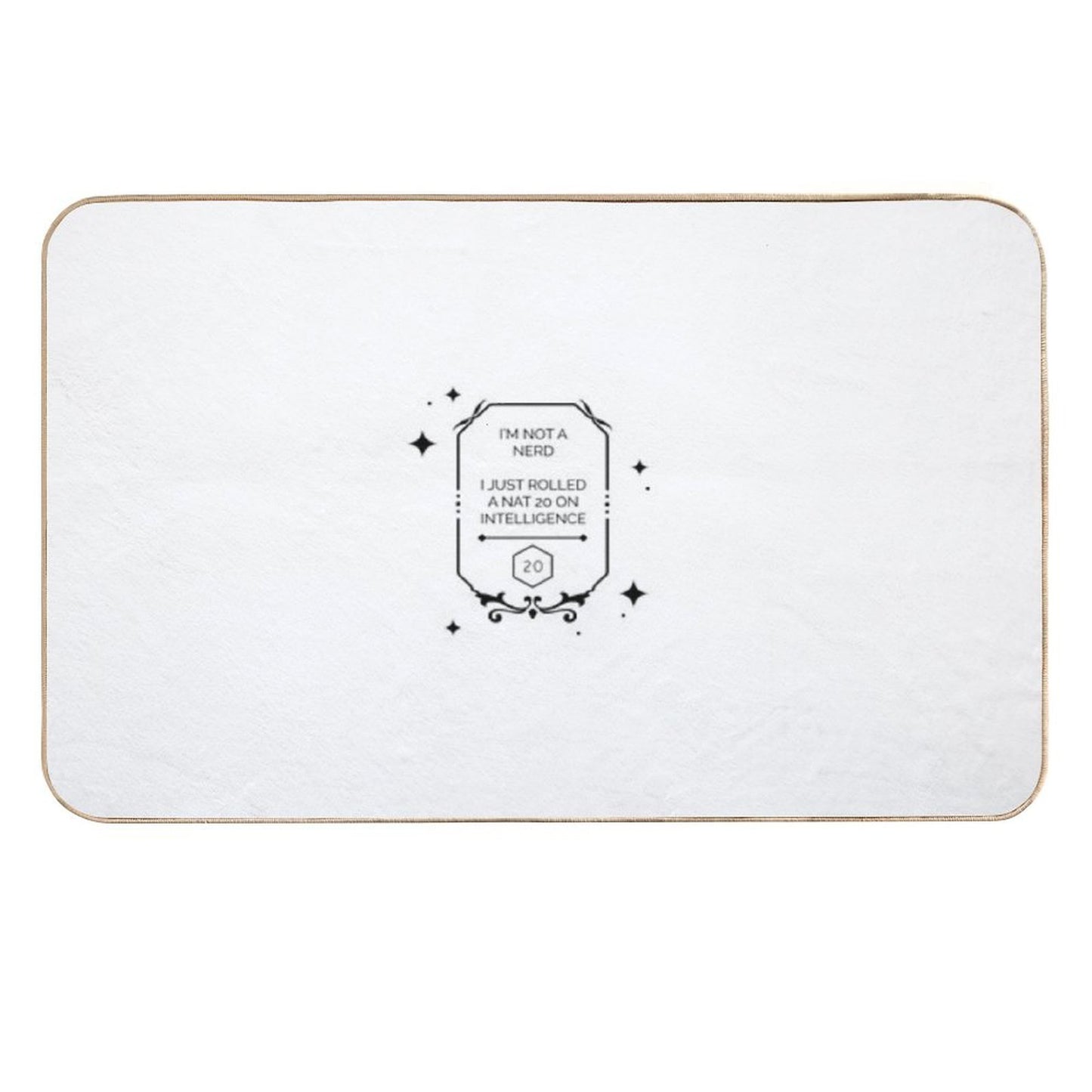 Dnd Intelligence Roll D20  Stain-Proof Bath Mat