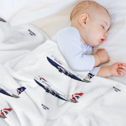 British Airways 747s Throw Blanket