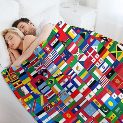 World Flags Throw Blanket