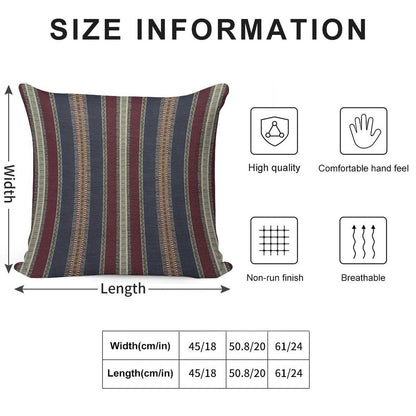 Navy Stripe Burgundy And Dark Blue Country Tapestry Soft Gift Ready Throw Pillow