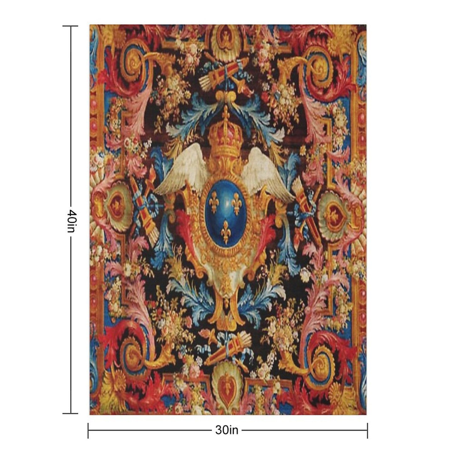 Louis XV Savonnerie French Carpet Print Throw Blanket