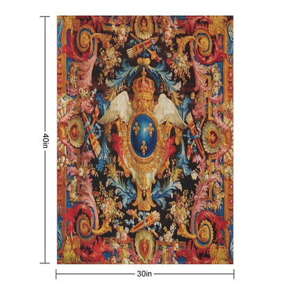 Louis XV Savonnerie French Carpet Print Throw Blanket