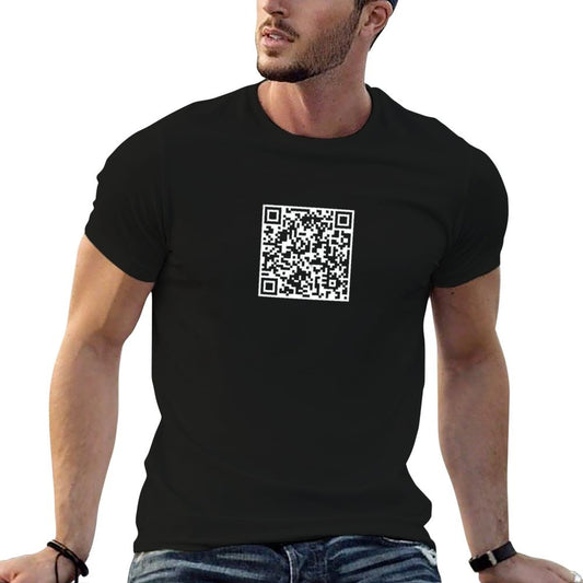 Rick Roll QR  Rolled Sleeves T-Shirt