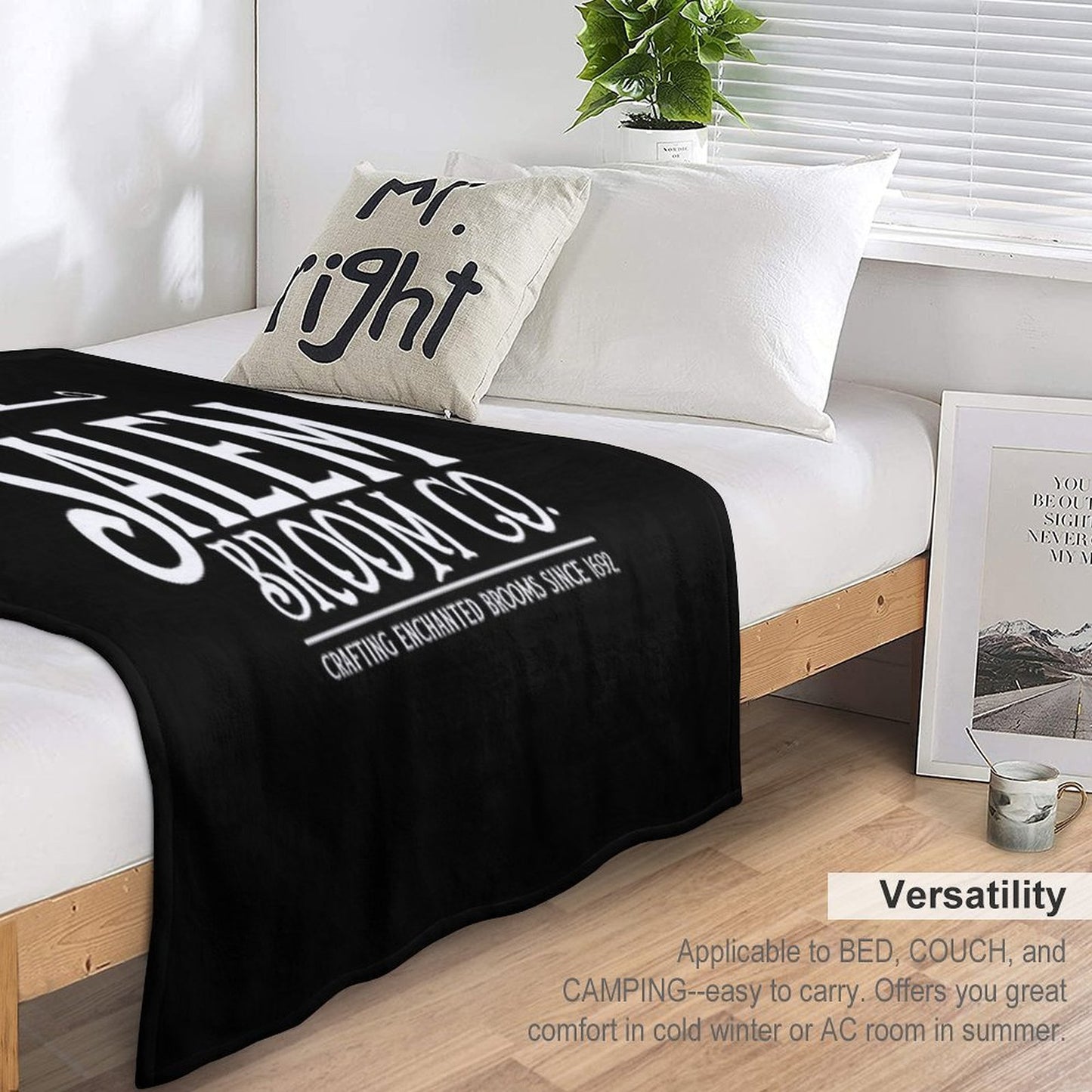 Salem Broom Company - Witch Halloween Lazy Costume Women Throw Blanket