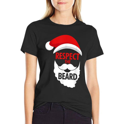 Respect The Beard Santa Claus Bearded Christmas Holidays  Relaxed-fit T-Shirt