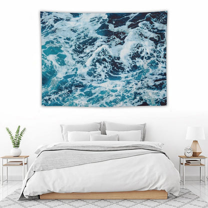 Turquoise Blue Ocean Waves Tapestry