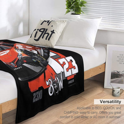 Bubba Wallace 23 Nascar Racing Car Throw Blanket