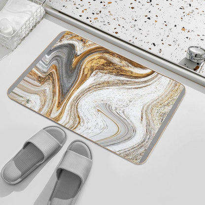 Gold & Silver Marbling Mix Bath Mat