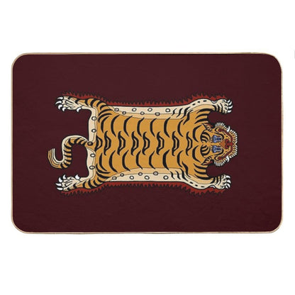 TIBETAN TIGER RUG 1-maroon Bath Mat