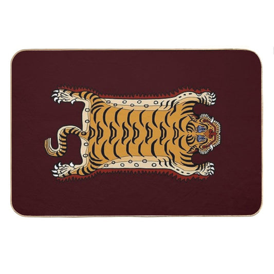 TIBETAN TIGER RUG 1-maroon Bath Mat