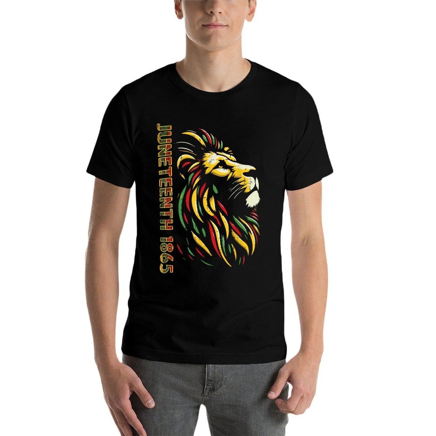 Juneteenth Lion Black African June 19th Men Women Kids  Cotton T-Shirt