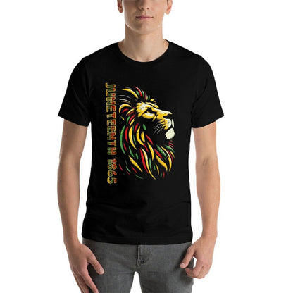 Juneteenth Lion Black African June 19th Men Women Kids  Cotton T-Shirt