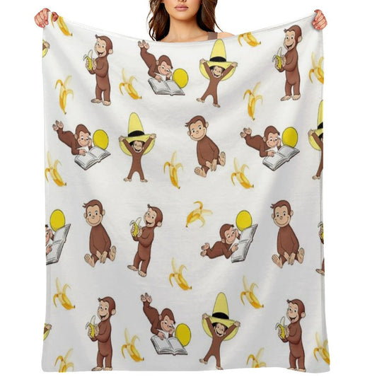 George The Curious Monkey Cartoon for Kids Pack Throw Blanket