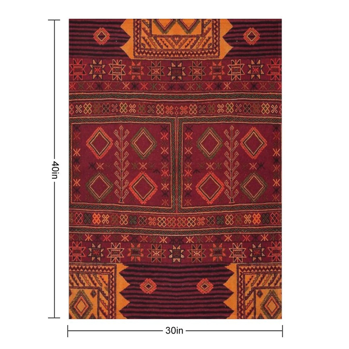 Traditional Moroccan Artwork Design Throw Blanket