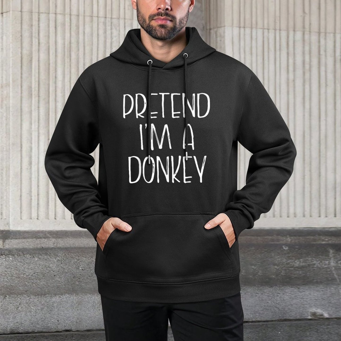 Pretend Im A Donkey Halloween Costume Group Couple Matching Shrink-Resistant Hoodie