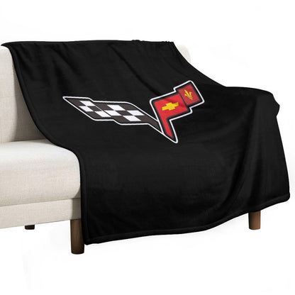 Best of Corvette Hi Emblem Throw Blanket