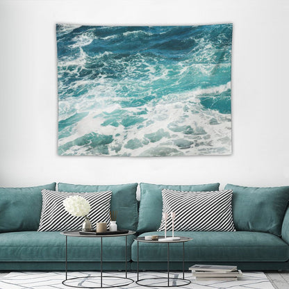 Blue Ocean Waves Tapestry