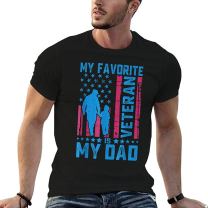 Father Veterans Day My Favorite Veteran Is My Dad for Kids Comfortable T-Shirt
