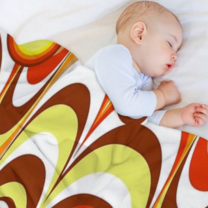 Groovy 60s Psychedelic Flower Throw Blanket